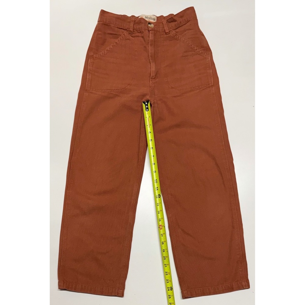 Mollusk California Women Small Rust Orange Cotton Wide Leg Utility Painter Pants